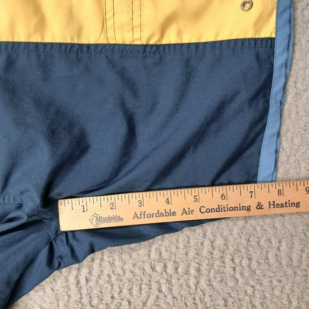 Planks TransAtlantic Colorblock Vintage Swim Trunks Men's L Blue Yellow‎ EUC